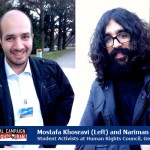 مصطفی خسروی و نریمان مصطفوی دو دانشجوی محروم از تحصیل که هم اکنون در خارج از کشور به ادامه تحصیل مشغول هستند در جریان نشست شورای حقوق بشر در شهر ژنو از جمله فعالان دانشجویی بودند که روایت هیات رسمی ایرانی و هیات غیردولتی هوادار دولت را به چالش کشیدند.