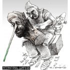 کاریکاتور (۸۰): صادق لاریجانی وانکار نقض حقوق اقلیت‌ها